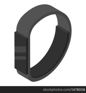 Black fitness bracelet icon. Isometric of black fitness bracelet vector icon for web design isolated on white background. Black fitness bracelet icon, isometric style