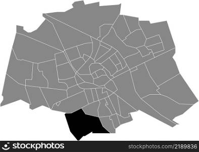 Black flat blank highlighted location map of the CORPUS DEN HOORN-ZUID NEIGHBORHOOD inside gray administrative map of Groningen, Netherlands
