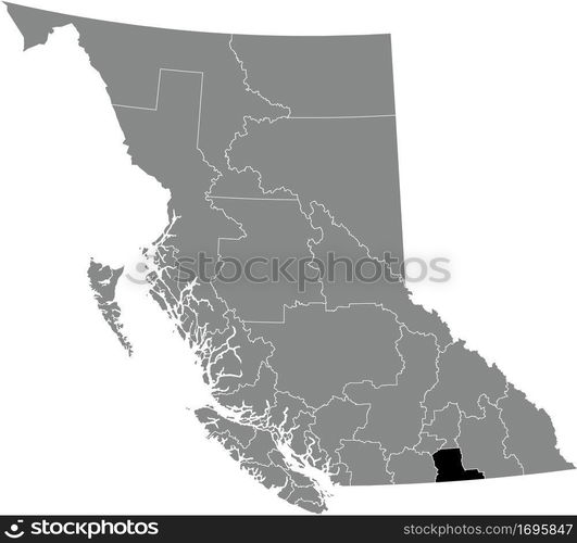 Black Flat Blank Highlighted Location Map Of The Kootenay Boundary 