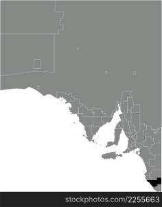 Black flat blank highlighted location map of the WATTLE RANGE COUNCIL AREA inside gray administrative map of areas of the Australian state of South Australia