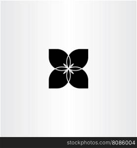 black flower bow tie vector icon