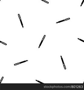 Black fountain pen pattern repeat seamless in black color for any design. Vector geometric illustration. Black fountain pen pattern seamless black