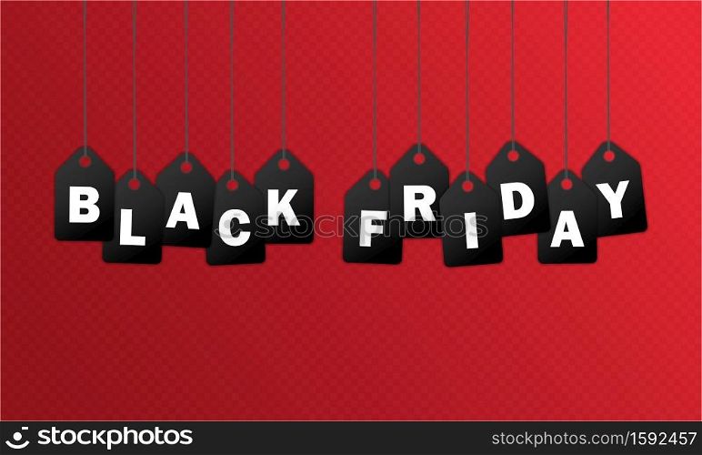 Black friday banner. Price tag for sale. Vector on isolated background. EPS 10.. Black friday banner. Price tag for sale. Vector on isolated background. EPS 10