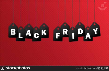 Black friday banner. Price tag for sale. Vector on isolated background. EPS 10.. Black friday banner. Price tag for sale. Vector on isolated background. EPS 10