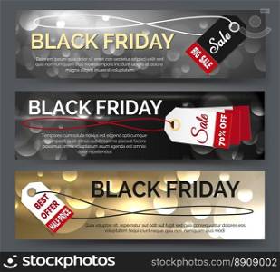 Black friday banner set. Black friday banner set. Web banners for big sale vector illustration