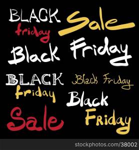 Black Friday calligraphic advertising poster design vector template
