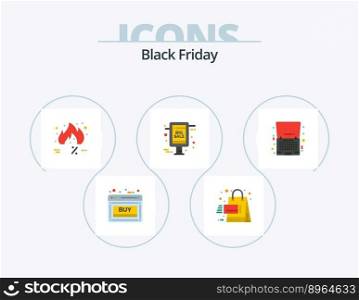 Black Friday Flat Icon Pack 5 Icon Design. sale notice. grand sale. shopping. big sale. sale