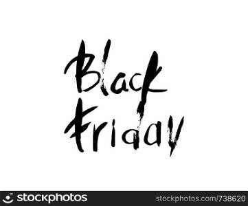 Black Friday grunge handwritten text. Brush lettering for promotion isolated on white background.