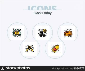 Black Friday Line Filled Icon Pack 5 Icon Design. buy. gifts. discount. percentage. discount