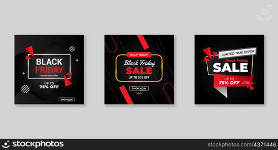 Black Friday modern promotion square web banner