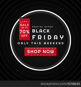 Black friday poster sale modern design discount special price. vector illustration