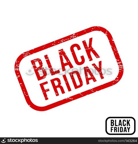 Black friday rubber st&with grunge texture design. Vector illustration.. Black friday rubber st&with grunge texture design