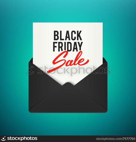 Black friday sale advertising vector illustration, realistic black ribbon, retail, discount, special offer