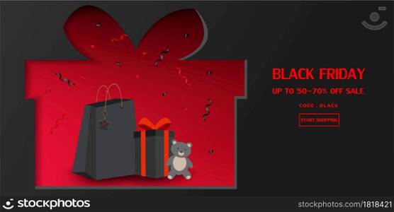 Black friday sale background for advertising,shopping online,banner,brochure,template design or poster,vector illustration