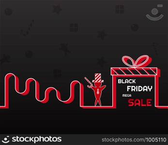 Black friday sale background modern gift design discount price shopping card. vector illustration