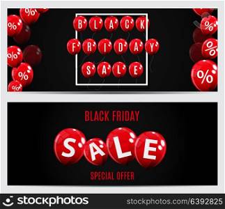 Black Friday Sale Balloon Concept of Discount. Special Offer Template .Vector Illustration EPS10. Black Friday Sale Balloon Concept of Discount. Special Offer Template .Vector Illustration