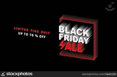 Black Friday, sale, banner design template, Black color, limited time only, abstract background, vector.
