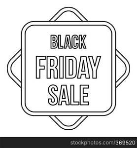 Black Friday sale banner icon in outline style on a white background vector illustration. Black Friday sale banner icon, outline style