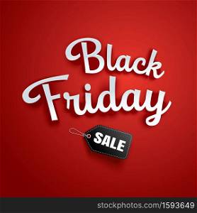 Black friday sale banner red background template. Use for cover, card, flyer, ads, poster, badge.