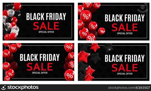 Black Friday Sale Banner Template Collection Set. Vector Illustration EPS10. Black Friday Sale Banner Template Collection Set. Vector Illustration