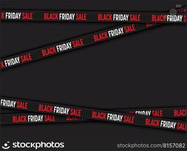 Black Friday Sale Banner Template. Sale promotion. Police tape design. Vector Illustration