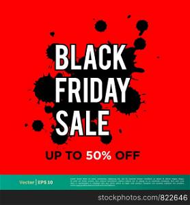 Black Friday Sale Banner Vector Template 50% Off