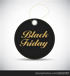Black Friday Sale Black Label with Golden Letters Vector Illustration EPS10. Black Friday Sale Label with Golden Letters Vector Illustr
