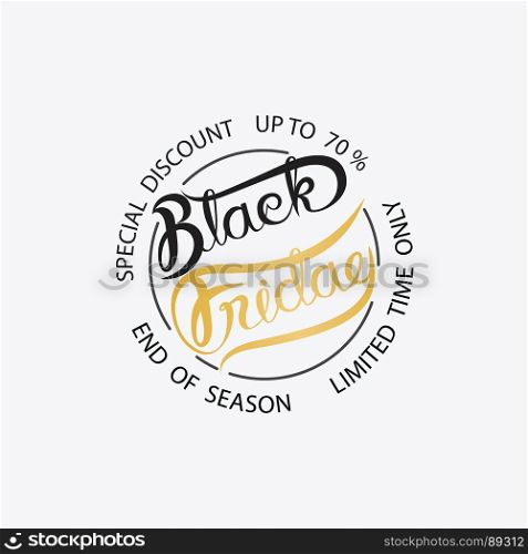 Black friday sale calligraphy abstract background.Black Friday Sale handmade vector lettering.Promo Abstract Calligraphic design for your business artwork, flyers, posters, labels or banners.Vector illustration.