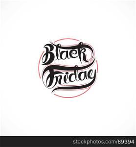 Black Friday sale calligraphy abstract background.Black Friday Sale handmade vector lettering.Promo Abstract Calligraphic design for your business artwork, flyers, posters, labels or banners.Vector illustration.