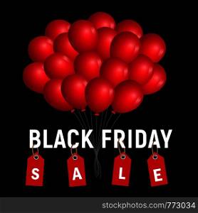 Black friday sale concept background. Realistic illustration of black friday sale vector concept background for web design. Black friday sale concept background, realistic style