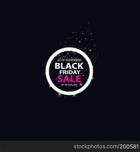 Black friday sale glowing neon sign on the black background. Light vector background for your advertise, discounts and business.. Black friday sale glowing neon sign on the black background. Light vector background for your advertise, discounts and business