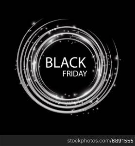 Black Friday Sale handmade lettering, calligraphy with garland and dark background for logo, banners, labels, badges, prints, posters, web. Vector illustration.. Black Friday Sale handmade lettering, calligraphy with garland and dark background for logo, banners, labels, badges, prints, posters, web
