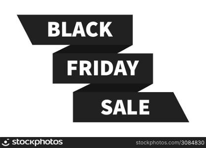 Black friday sale ribbon banner. Vector isolated element.