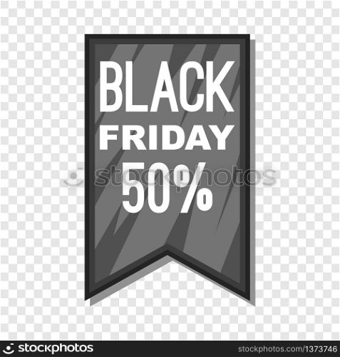 Black Friday sale ribbon icon in cartoon style isolated on background for any web design . Black Friday sale ribbon icon, cartoon style