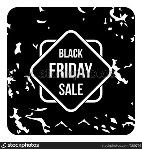 Black friday sale tag icon. Grunge illustration of black friday sale tag vector icon for web. Black friday sale tag icon, grunge style