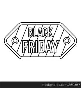 Black Friday sale tag icon in outline style on a white background vector illustration. Black Friday sale tag icon, outline style