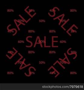 Black Friday seamless pattern of discount percent sale. Red numbers and the inscription on a black background. Black Friday seamless pattern of discount percent sale