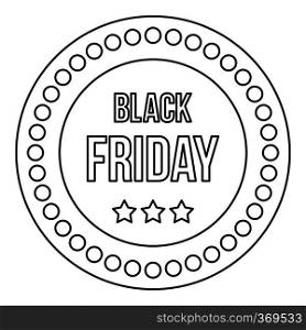 Black Friday sticker icon in outline style on a white background vector illustration. Black Friday sticker icon, outline style