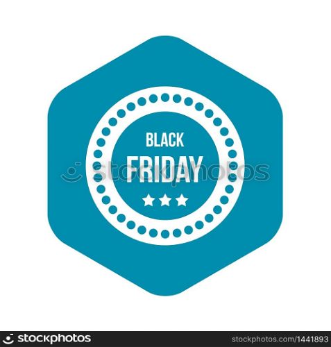 Black Friday sticker icon in simple style on a white background vector illustration. Black Friday sticker icon, simple style