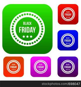 Black Friday sticker set icon in different colors isolated vector illustration. Premium collection. Black Friday sticker set collection