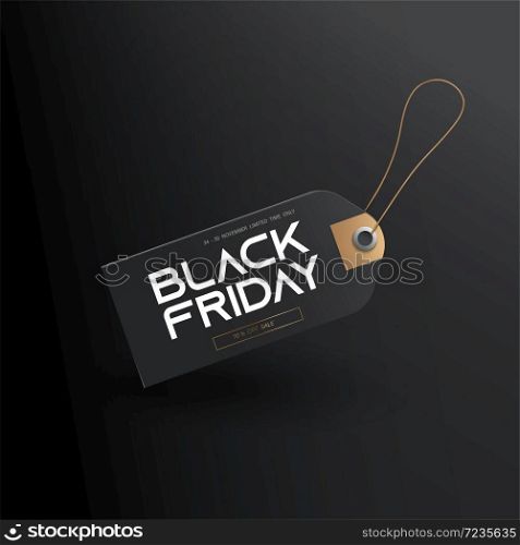 Black Friday Tag label banner on dark wallpaper background use for promotion sale and discount on love celebration