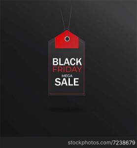 Black Friday Tag label banner on dark wallpaper background use for promotion sale and discount on love celebration