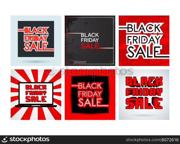 Black friday template. Black friday sale template. Various background or poster. Vector illustration.
