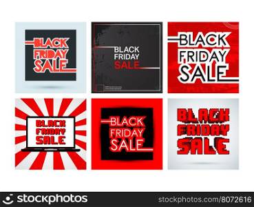 Black friday template. Black friday sale template. Various background or poster. Vector illustration.