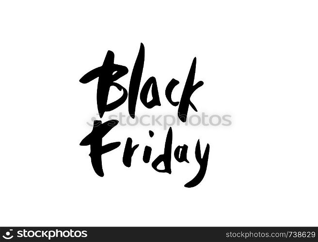 Black Friday text . Brush lettering for promotion of sale.