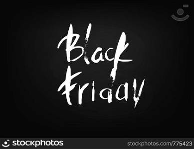 Black Friday text with decoration. Chalk lettering for promotion of sale.