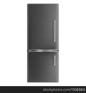 Black fridge icon. Realistic illustration of black fridge vector icon for web design. Black fridge icon, realistic style