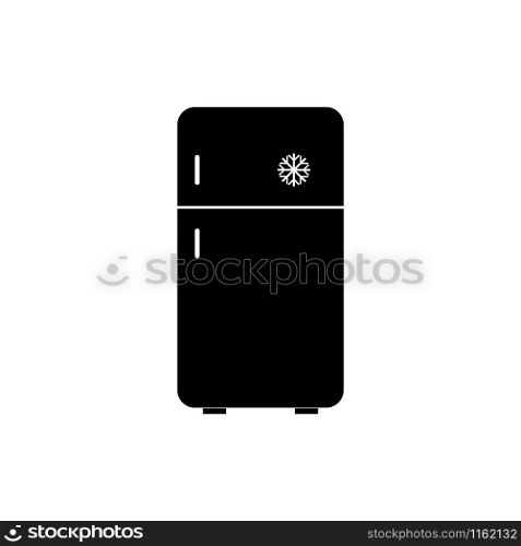 Black fridge vector icon isolated on white background