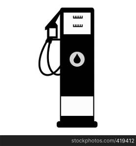Black gasoline petrol flat icon isolated on a white background. Black gasoline petrol flat icon