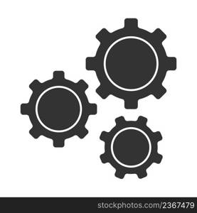 Black gear icon . Web settings eqimpment symbol . Cog whell vector.